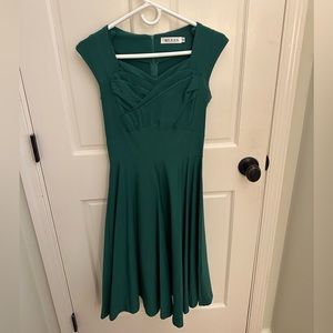 Green skater dress; size small; worn 3X